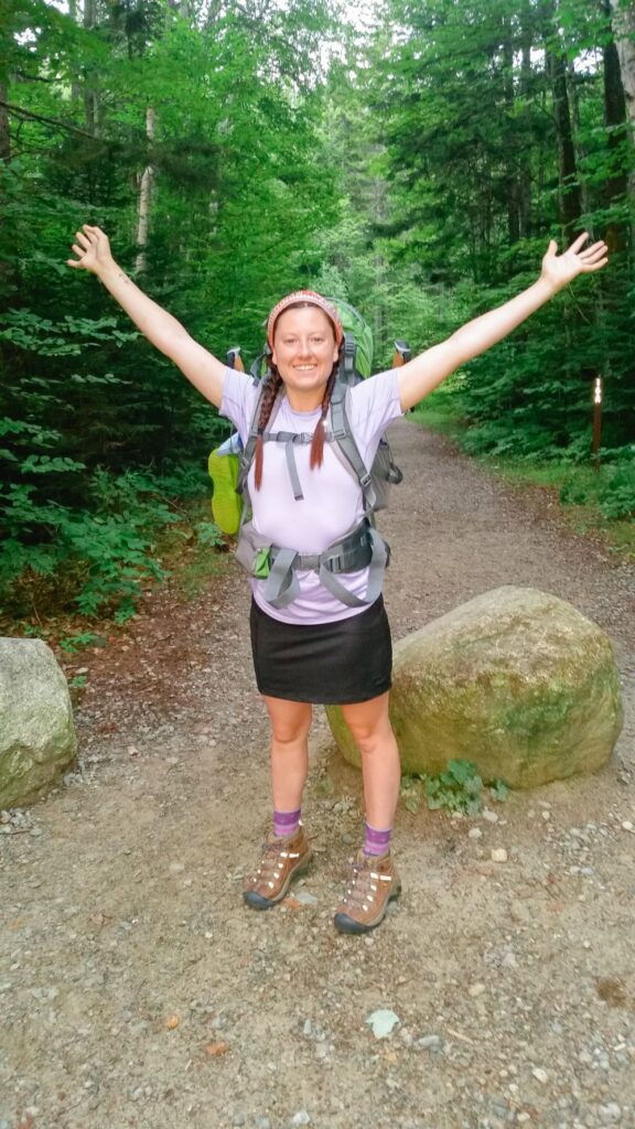hiker ready to backpack